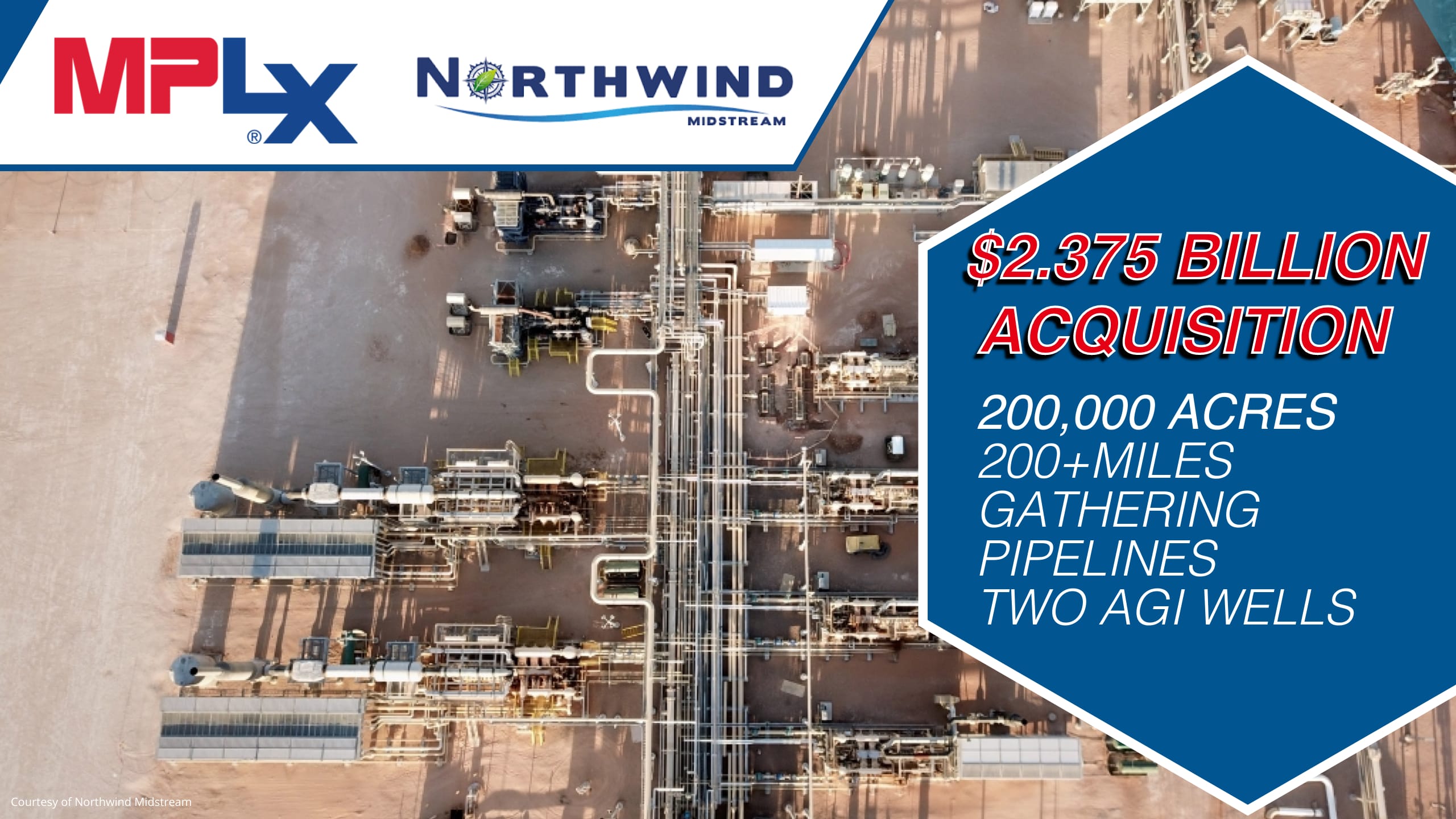 $2.375 BILLION ACQUISITION: MPLX LP to Acquire Northwind Midstream, Enhancing Permian Natural Gas and NGL Value Chains