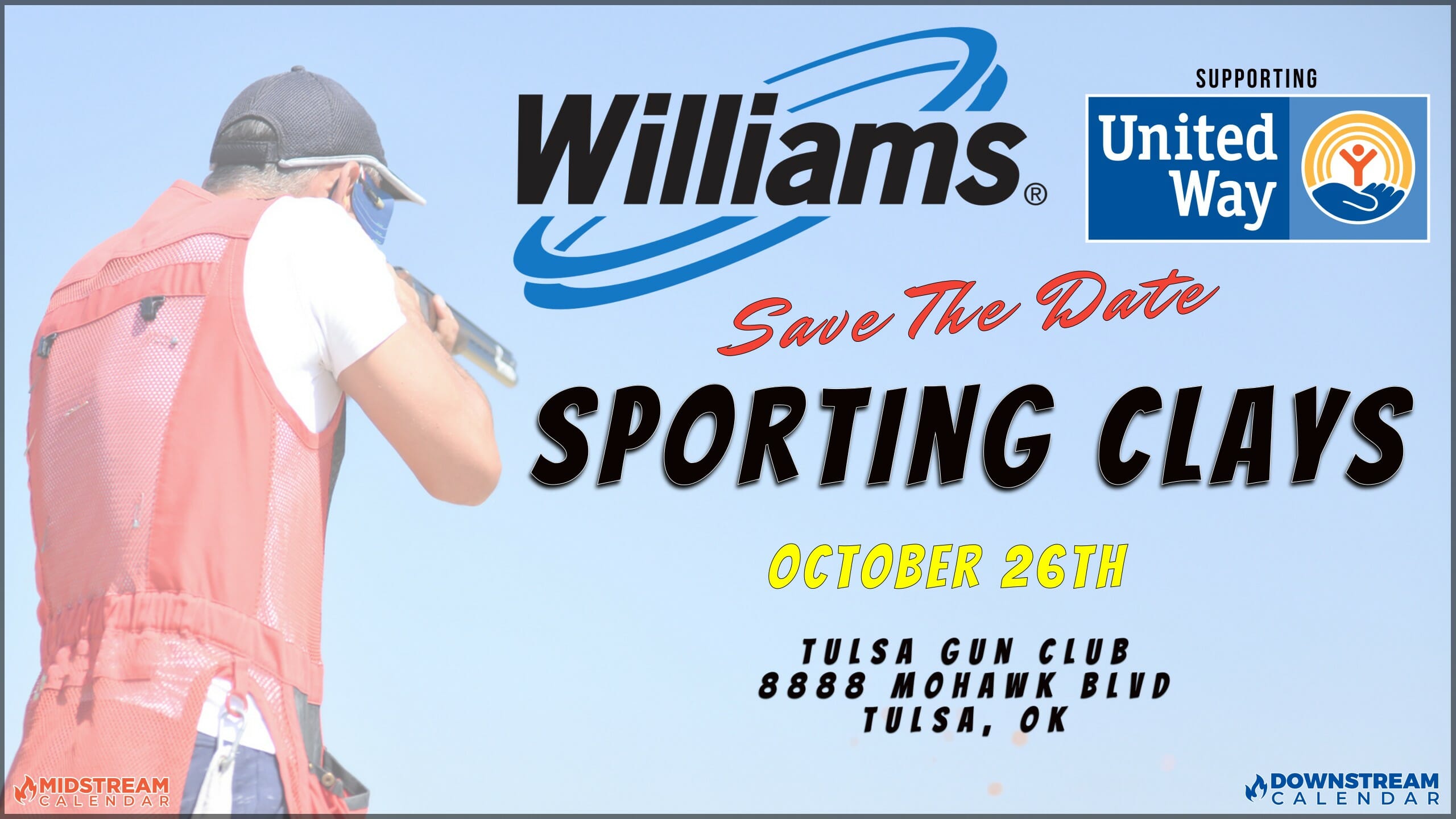 (TULSA) SAVE-THE-DATE: Williams United Way Clay Shoot October 26, 2023 – Tulsa