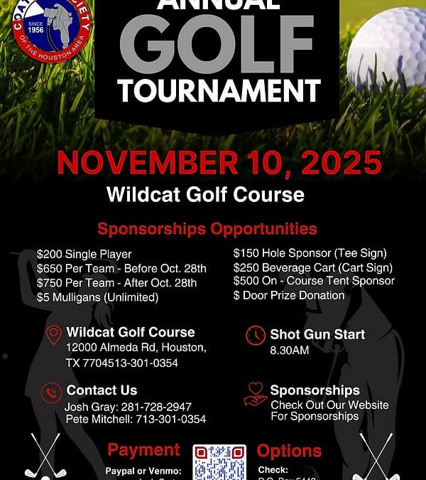 Register for the Coating Society of Houston Golf Tournament November 10, 2025