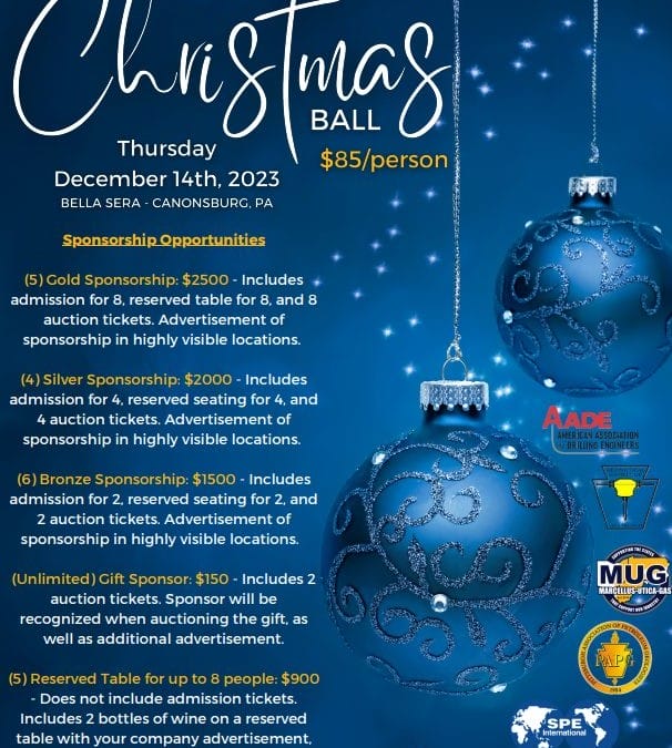 Oilfield Christmas Ball by AADE, GSP, PAPG, WEN Pittsburgh, & MUG December 14, 2023 – Canonsburg, PA