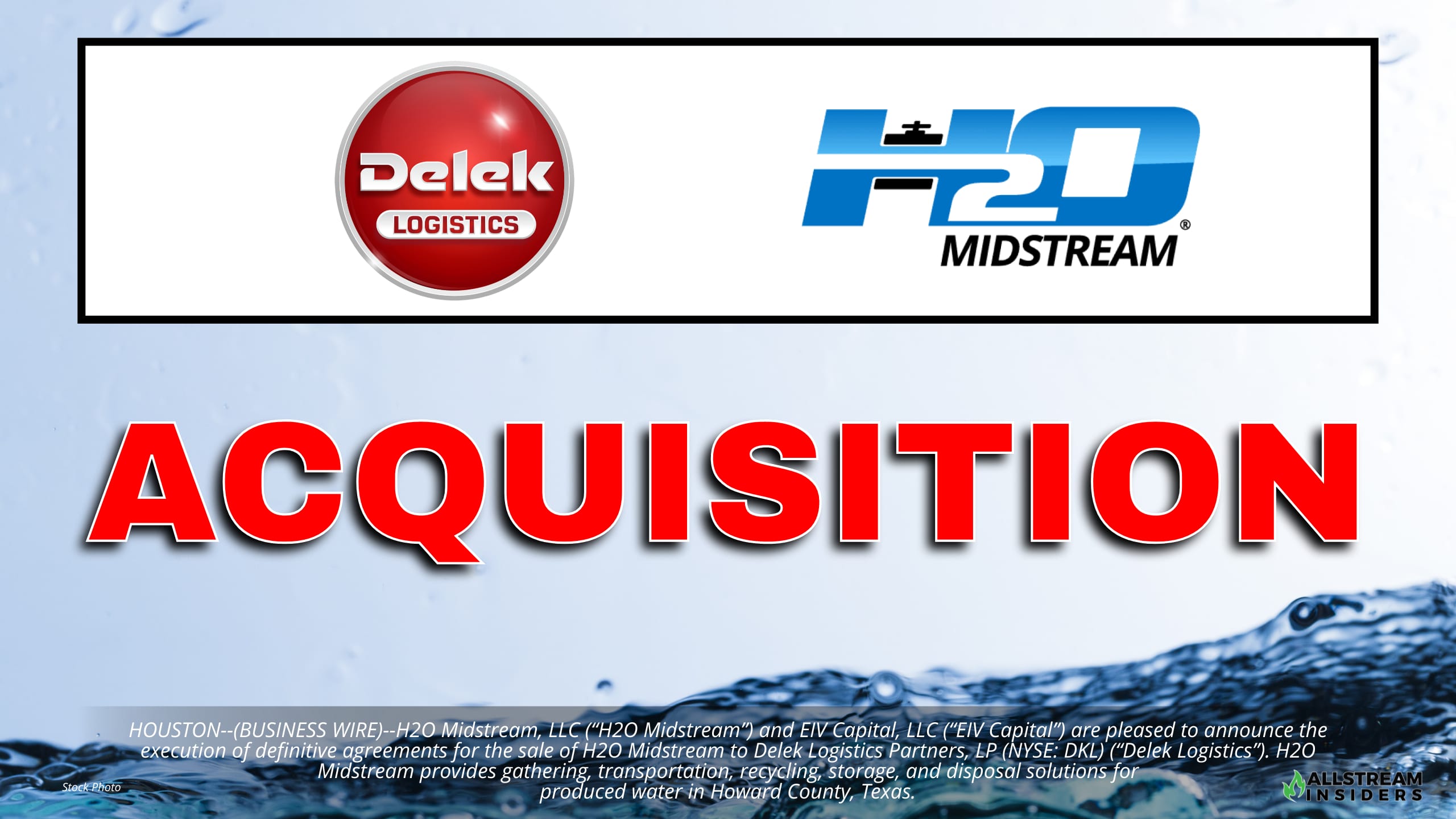 H2O Midstream Sells Midland Basin Water Midstream Assets to Delek Logistics