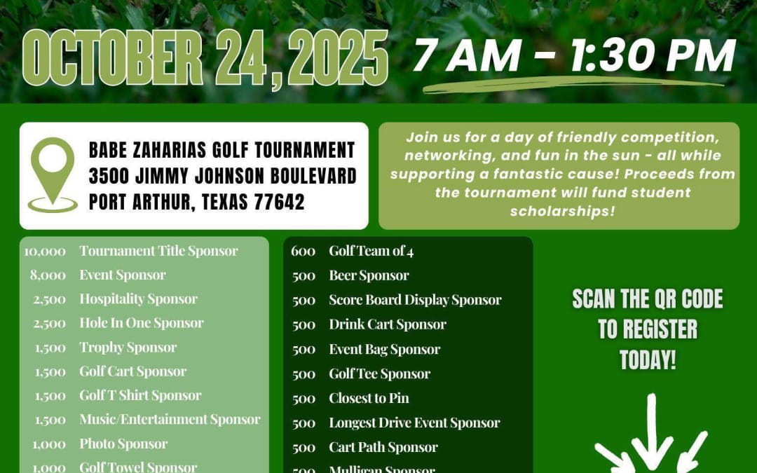 Register Now for the Golden Triangle Industrial Group Golf Tournament – August 24, 2025 – Port Arthur, TX