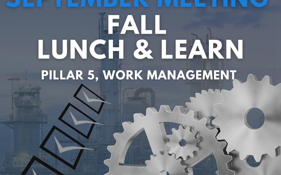 Register Now for the Houston Chapter SMRP 2025 FALL Lunch & Learn – September 11, 2025 – The Woodlands, TX