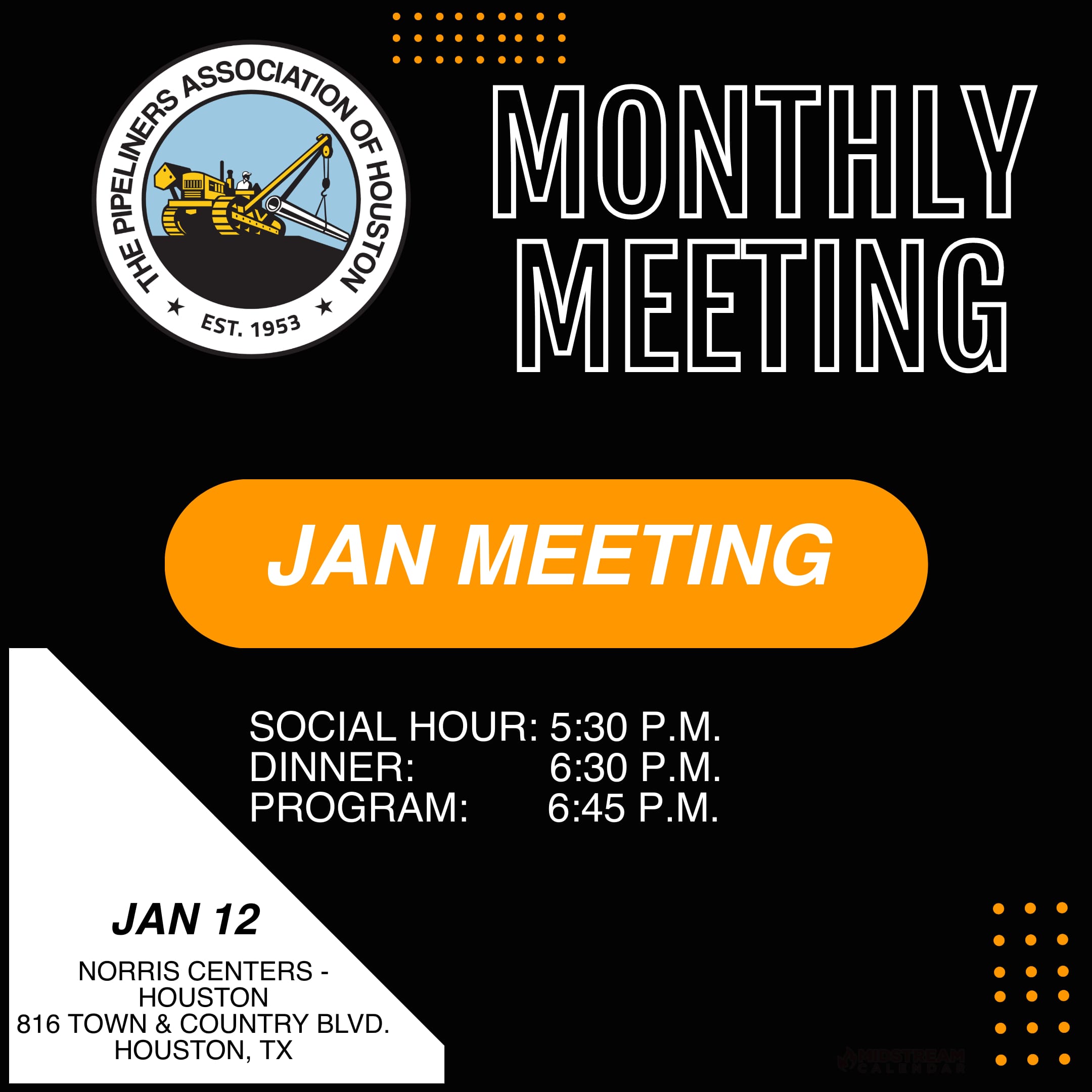 Pipeliners Association of Houston Events Calendar