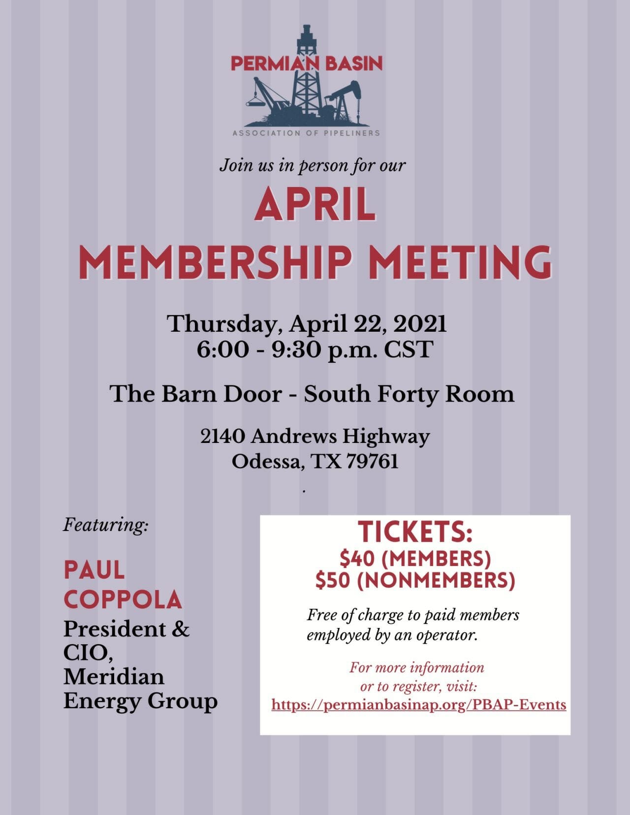 Permian Basin Pipeliners Association Monthly Meeting