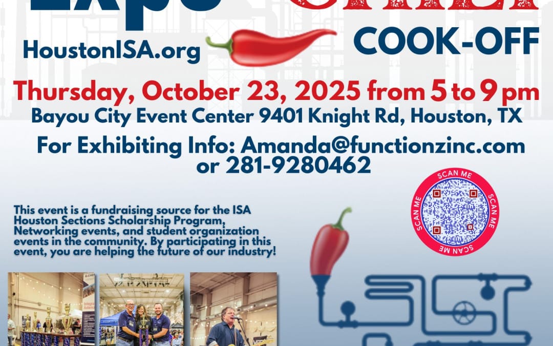 Register Now for the ISA Houston Section Expo & Chili Cook Off – October 23, 2025 – Houston , TX