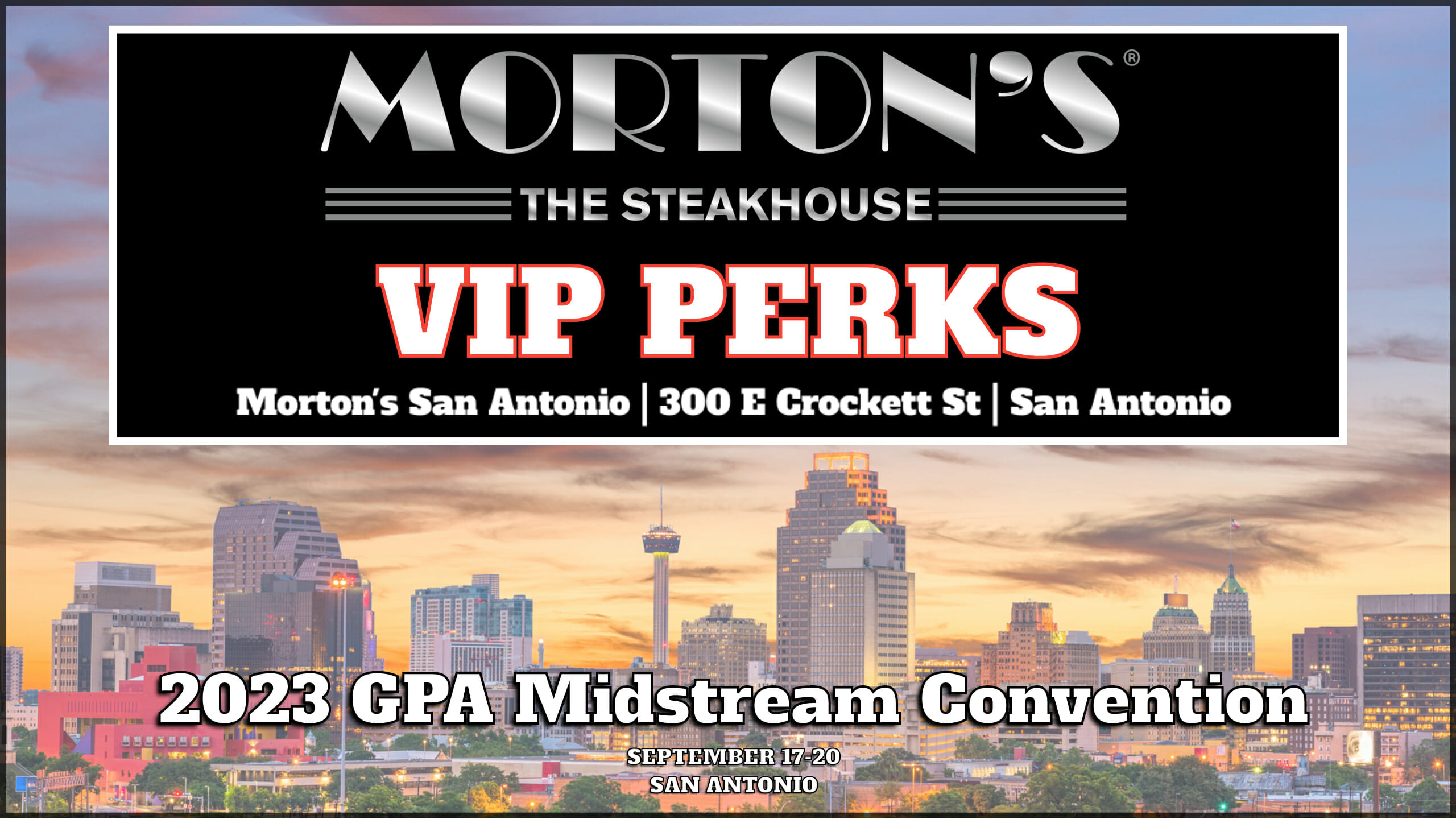 VIP PERK – GPA Midstream : FREE Appetizer & Priority Seating – Morton’s The Steakhouse – 5 Min Walk
