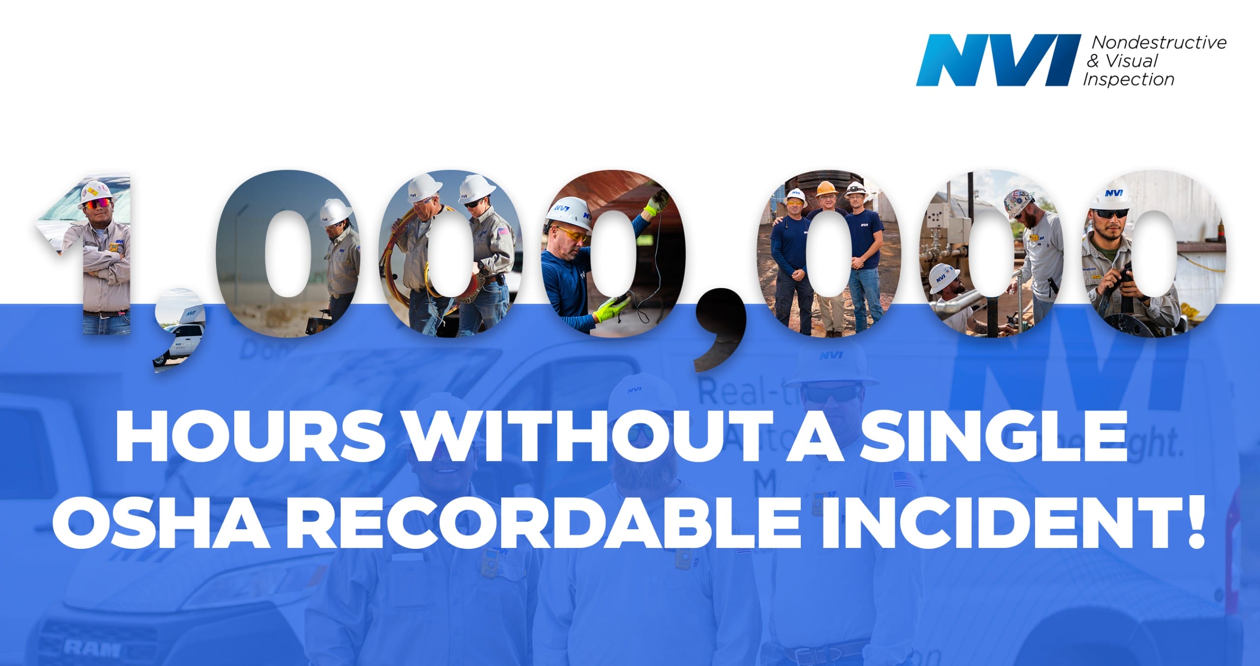 NVI surpasses 1 million hours without a single OSHA recordable incident!