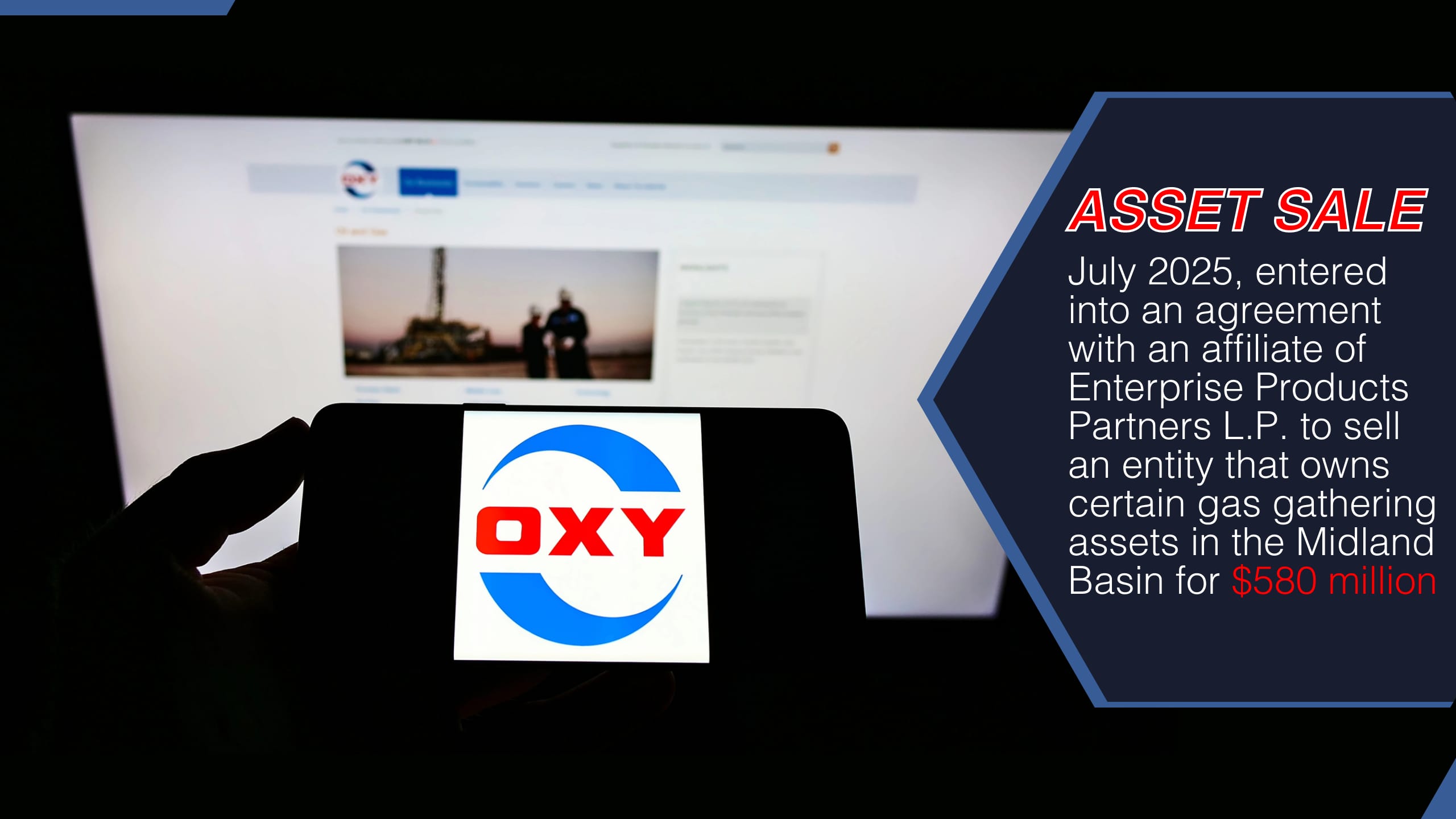 Occidental Announces Further Progress on Asset Sales and Debt Reduction