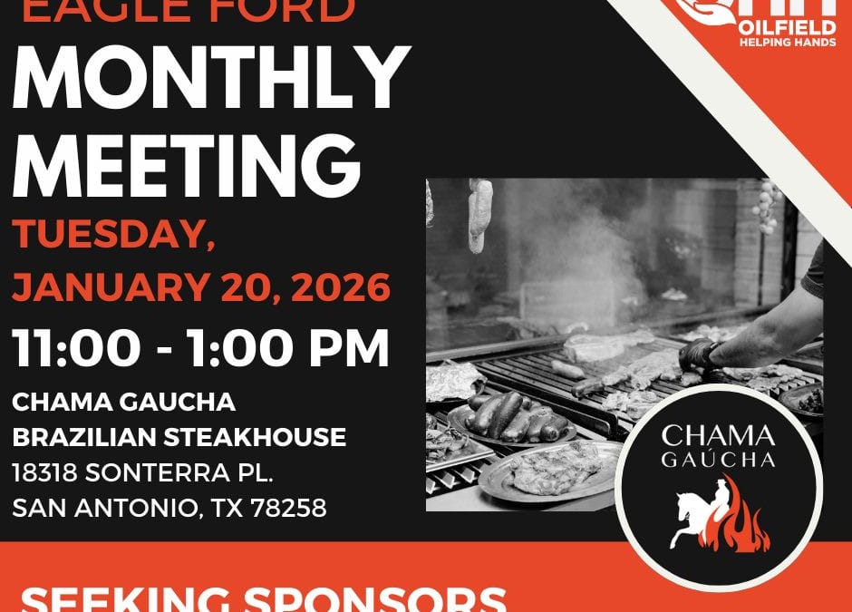 Register Now for the Oilfields Helping Hands (OHH) Eagle Ford January Luncheon – January 20, 2026 – San Antonio, TX