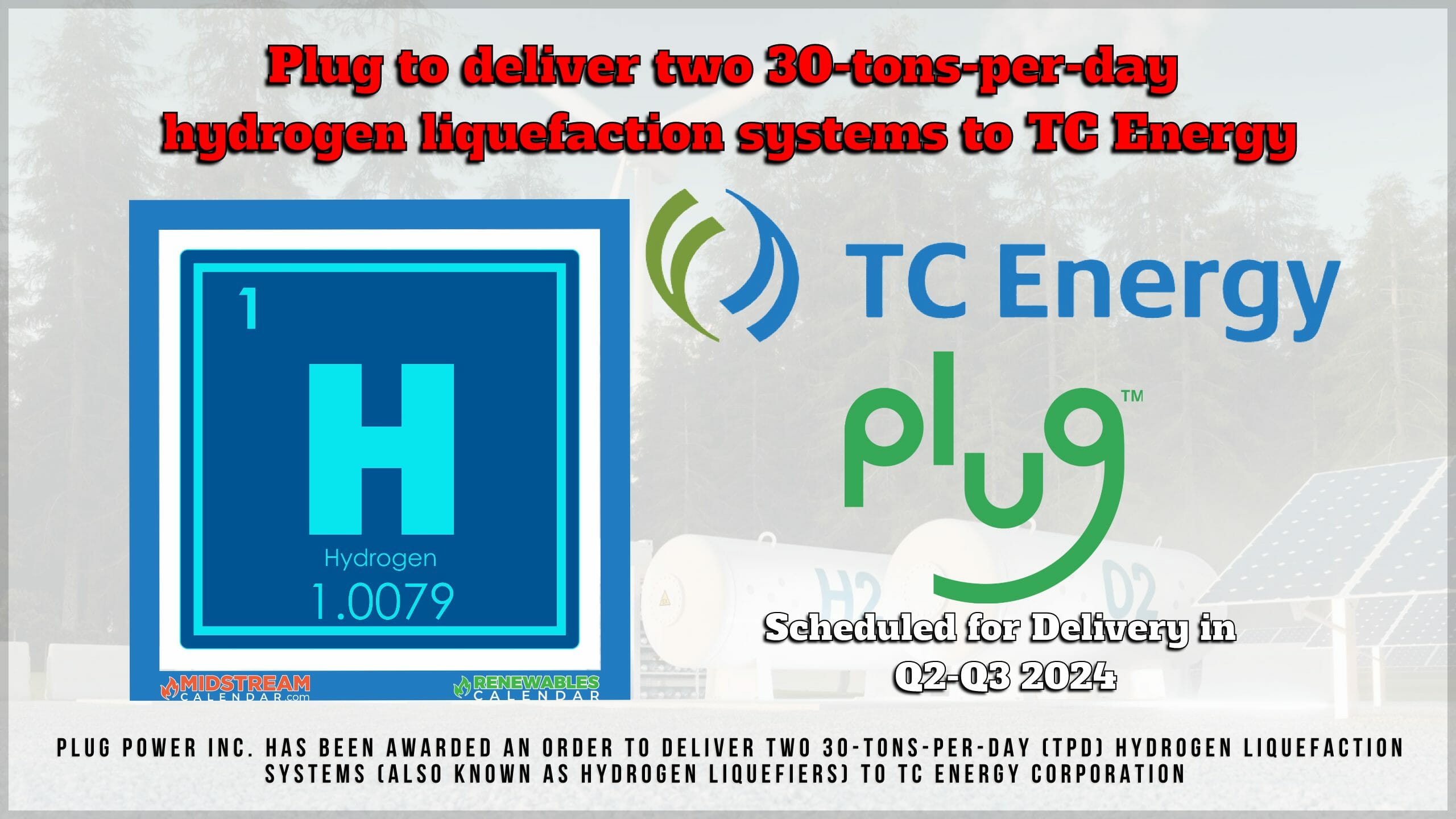 News in Midstream Jan 10th: Plug to deliver two 30-tons-per-day hydrogen liquefaction systems to TC Energy