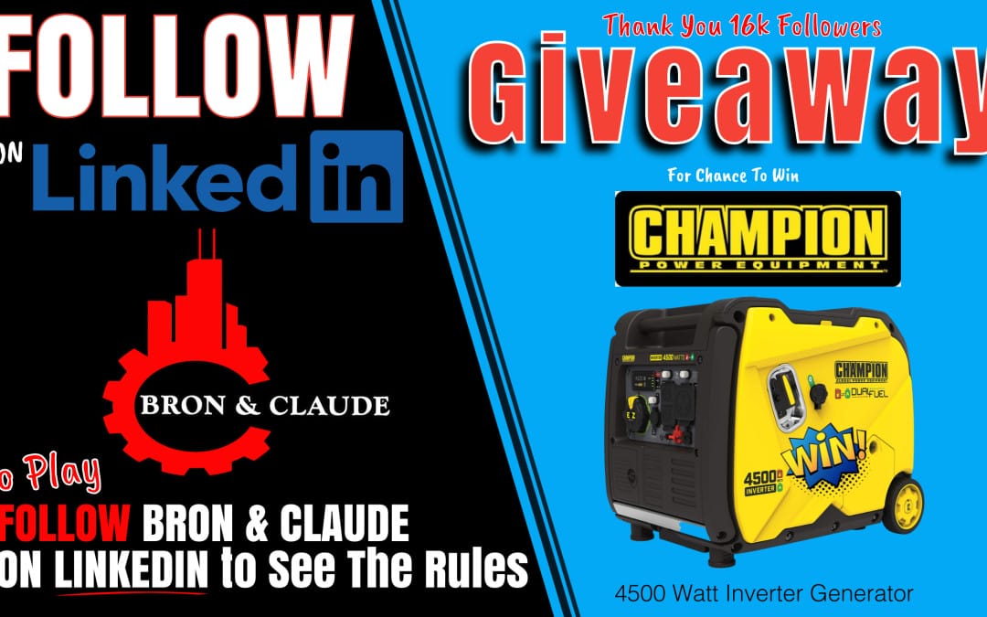 NEW GIVEAWAY LIVE: 4500 Watt Inverter Generator – Midstream Calendar Celebrates 16,000 Followers with Annual Sponsor Bron and Claude for Giveaway