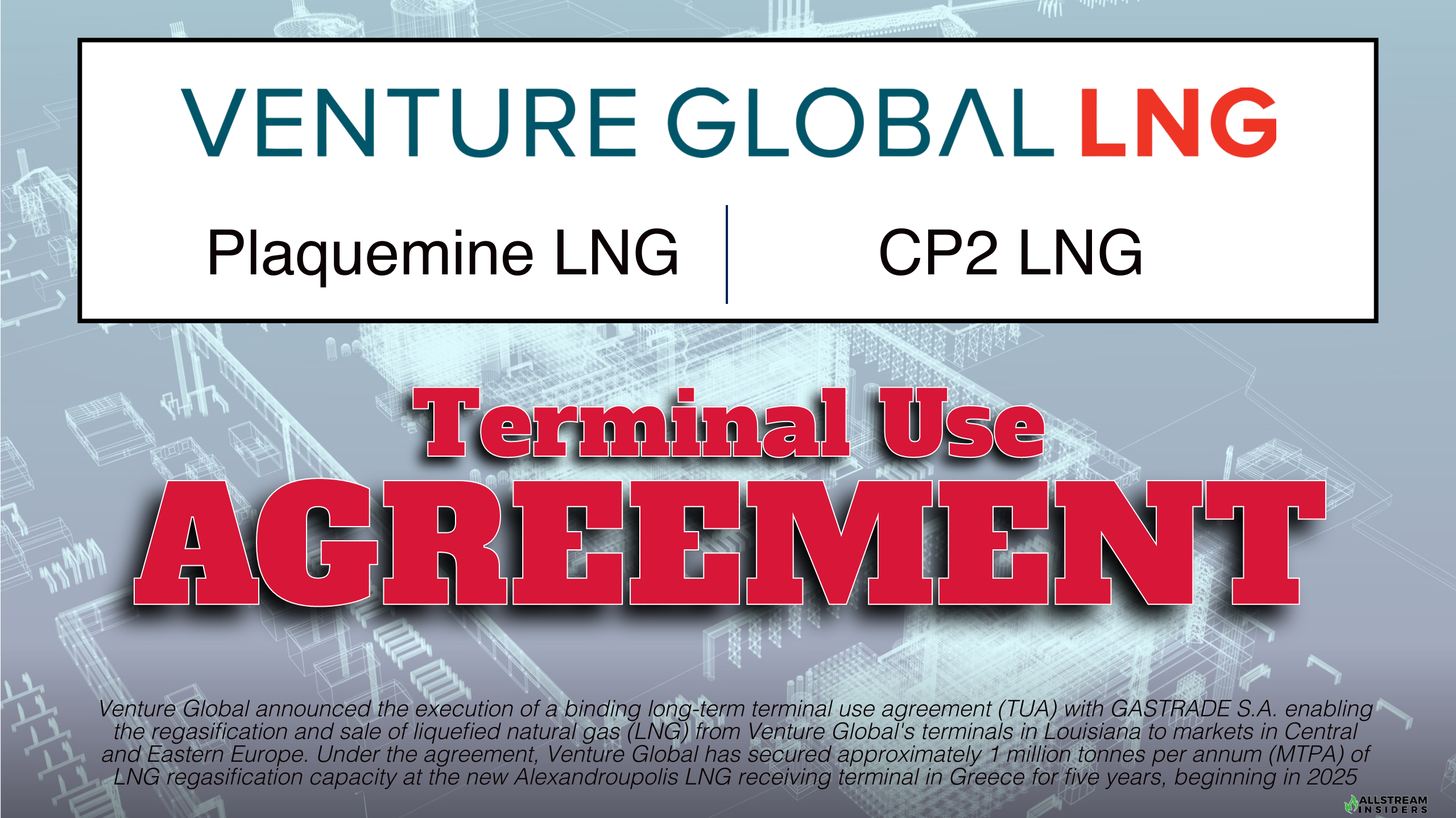 Venture Global Expands European Regasification Capacity “Proud to support these efforts as strategic partner with volumes from both Plaquemines LNG and Future CP2 LNG” said Venture Global CEO Mike Sabel
